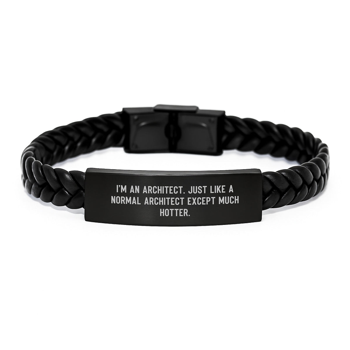 Architect Unique Gifts, Funny Quote Interlaced Leather Bracelet for Men, Christmas Unique Presents from Friends to Family - Image 1