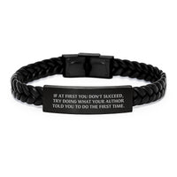 Load image into Gallery viewer, Funny Author Gifts for Mom - Interlaced Leather Bracelet with Stainless Steel and PU Leather, Inspirational Quote, Gifts from Men to Women, Unique Mother's Day Unique Gifts - Image 1