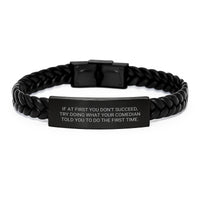 Load image into Gallery viewer, Funny Comedian Gifts from Dad to Son - Interlaced Leather Bracelet for Men on Father's Day - Image 1