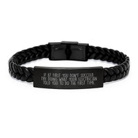 Load image into Gallery viewer, Funny Electrician Gifts from Men, Unique Interlaced Leather Bracelet for Electrician Dad, Mother's Day Unique Gifts for Mom - Image 1