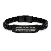Load image into Gallery viewer, Funny Engineer Quotes Interlaced Leather Bracelet Gifts from Dad to Engineer Wife Husband Mom on Unique Mother's Day - Image 1