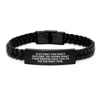Load image into Gallery viewer, Funny Roofer Gifts for Men from Friends - Interlaced Leather Bracelet with Stainless Steel and PU Leather - Graduation Unique Gifts for Him - Image 1