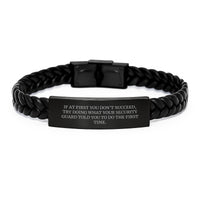 Load image into Gallery viewer, Funny Security Guard Gifts from Men for Security Guard on Father's Day - Interlaced Leather Bracelet with Stainless Steel - Image 1