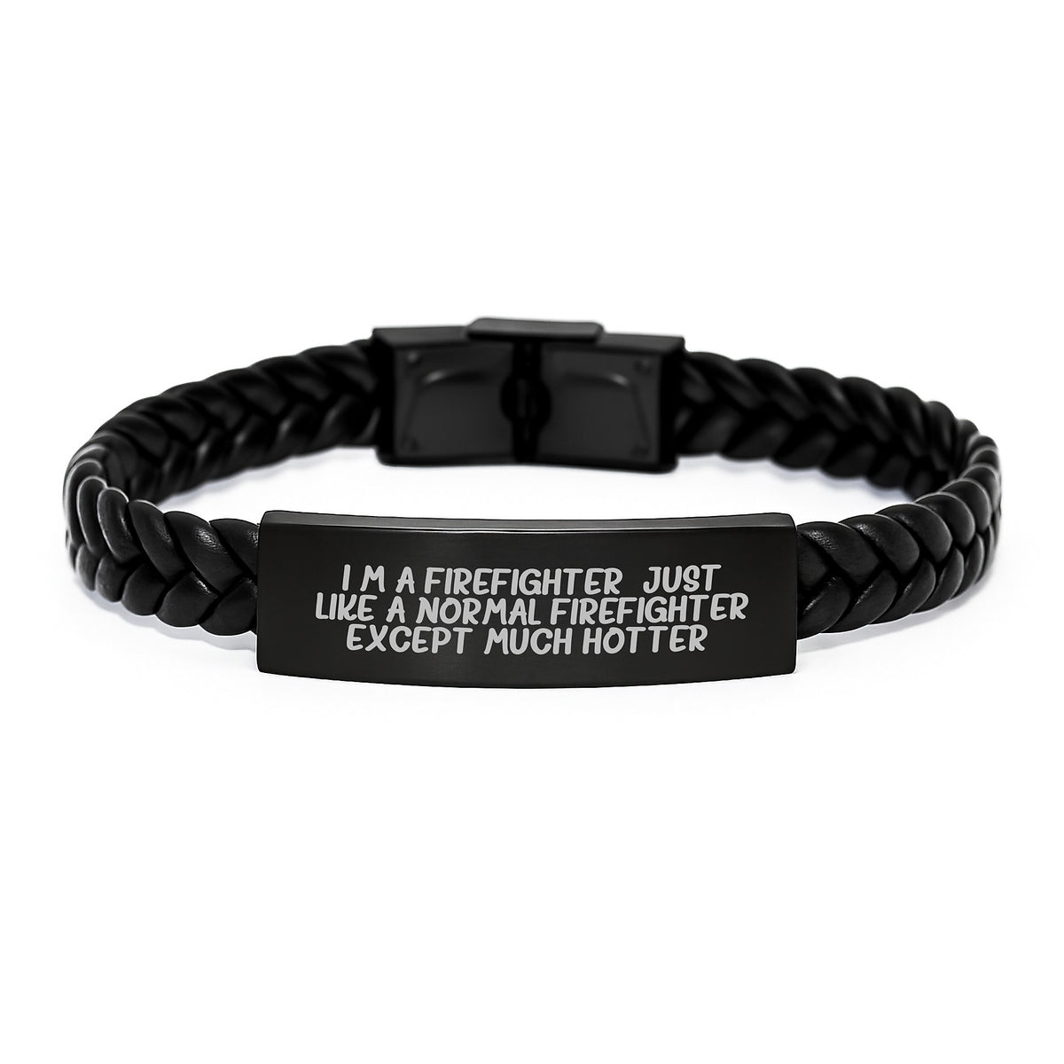 Firefighter Funny Quote Interlaced Leather Bracelet Gifts from Friends to Firefighter on Birthday, Birthday Unique Gifts for Men, Women, Coworkers, Family - Image 1
