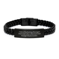 Load image into Gallery viewer, Marketing Manager Dad, Funny Interlaced Leather Bracelet Gifts from Men, Gifts for Marketing Managers Graduation Unique - Image 1