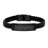 Load image into Gallery viewer, X-Ray Technician Dad Gifts from Family - Interlaced Leather Bracelet for Men Graduation Unique - Image 1