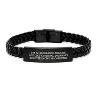 Load image into Gallery viewer, Insurance Adjuster Hot Gift, &#39;I&#39;m An Insurance Adjuster&#39; Quote Interlaced Leather Bracelet, Birthday Unique Gifts from Men to Insurance Adjuster - Image 1
