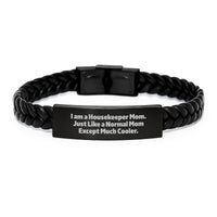 Load image into Gallery viewer, Funny Housekeeper Mom Interlaced Leather Bracelet Gift for Housekeeper from Friends Family - Image 1