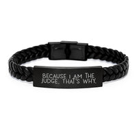 Load image into Gallery viewer, Judge Gifts for Men, Inspirational Interlaced Leather Bracelet with Funny Quote - Gifts from Family to Judge, Unique Graduation Gifts for Judge - Image 1