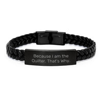 Load image into Gallery viewer, Quilter Gifts Interlaced Leather Bracelets Funny Quote for Men Friends Family - Image 1