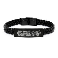 Load image into Gallery viewer, Operator Gifts, Funny Quote Interlaced Leather Bracelet, Gifts from Men or Women, Unique Graduation Gifts for Operator, Operator Inspired Accessories - Image 1