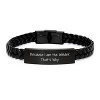 Load image into Gallery viewer, Welder Keepsake Interlaced Leather Bracelet Birthday Gift for Him - Image 1
