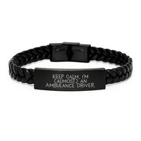 Load image into Gallery viewer, Ambulance Driver Gifts - Interlaced Leather Bracelet - Funny Quote - Gifts from Family to Ambulance Driver - Graduation Unique Gifts - Image 1