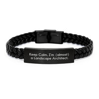 Load image into Gallery viewer, Landscape Architect Keepsake Interlaced Leather Bracelet for Him Gift - Image 1