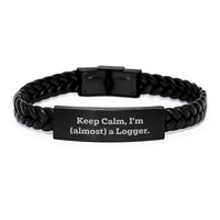 Load image into Gallery viewer, Logger Keepsake Interlaced Leather Bracelet for Him Birthday Gift - Image 1