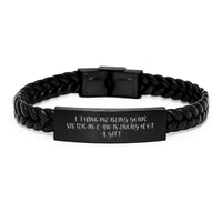 Load image into Gallery viewer, Funny Sister-in-law Gifts for Her - Interlaced Leather Bracelet with Engraved Stainless Steel for Graduation - Image 1
