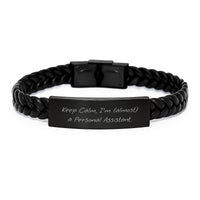 Load image into Gallery viewer, Personal Assistant Interlaced Leather Bracelet for Him Birthday Gift - Image 1