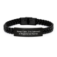 Load image into Gallery viewer, Registered Nurse Interlaced Leather Bracelet for Him Birthday Gift - Image 1