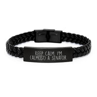 Load image into Gallery viewer, Senator Keepsake Interlaced Leather Bracelet for Him Birthday Gift - Image 1