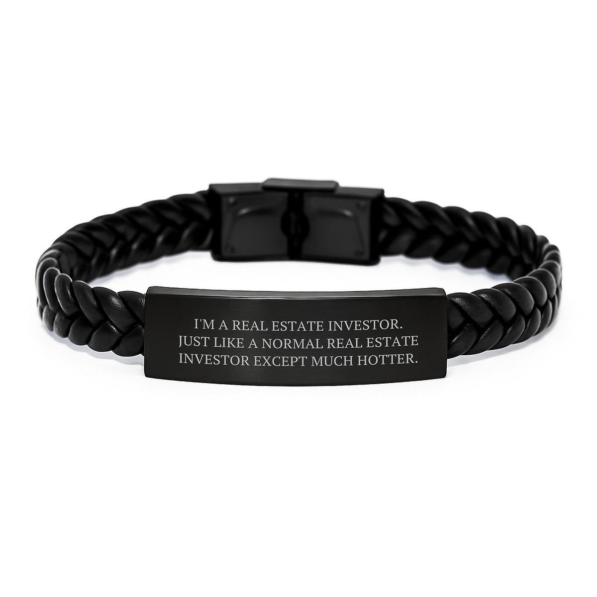 Real Estate Investor Funny Quote Gifts from Men to Friends, Interlaced Leather Interlaced Wristband for Real Estate Investor Graduation, Unique Inspirational Jewelry for Real Estate Investors - Image 1