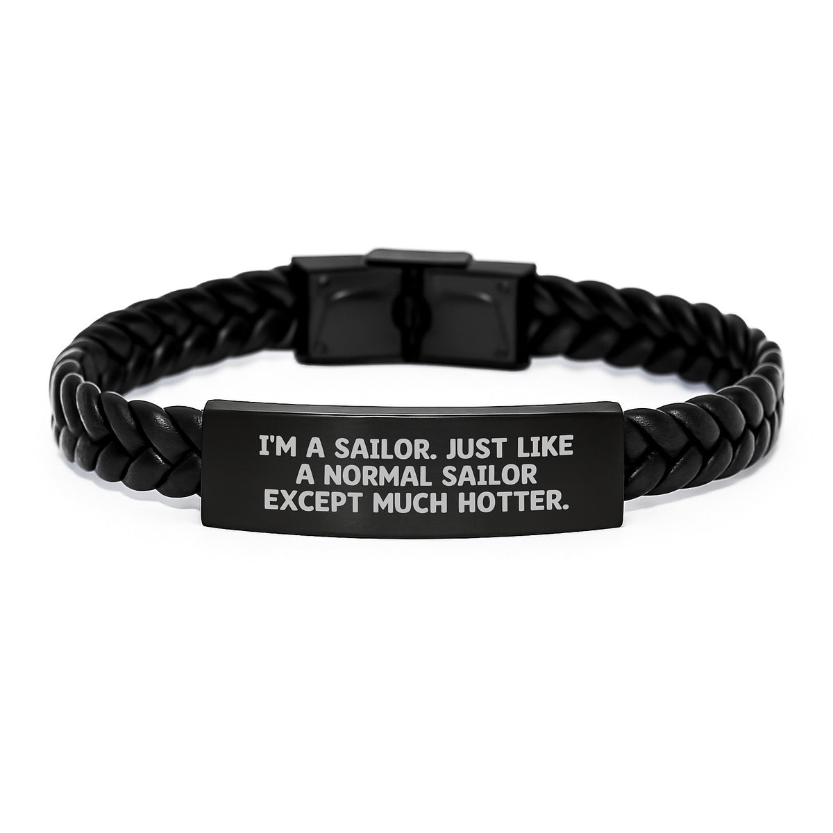 Sailor Humor Interlaced Leather Bracelet Gifts from Men to Sailor Friends on Graduation Day - Hot Sailor Quote - Image 1