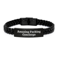 Load image into Gallery viewer, Funny Concierge Gifts for Men from Friends - Amazing Interlaced Leather Bracelet for Birthday - Image 1
