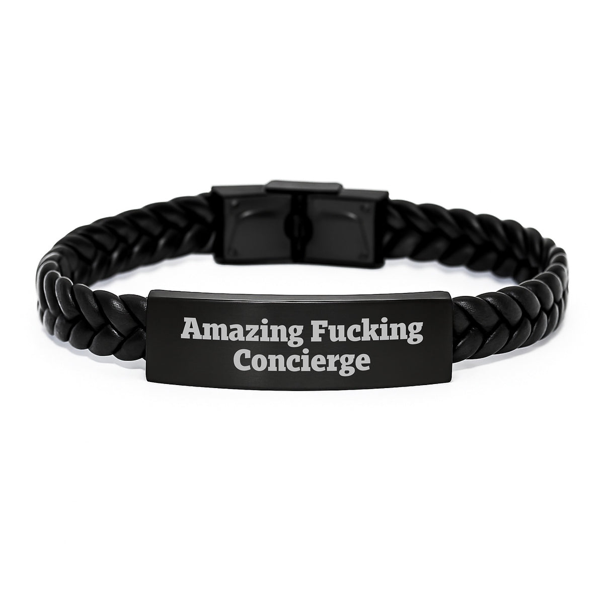 Funny Concierge Gifts for Men from Friends - Amazing Interlaced Leather Bracelet for Birthday - Image 1
