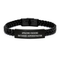 Load image into Gallery viewer, Funny Inspirational Gifts for Database Administrator Interlaced Leather Bracelet, Unique Graduation Presents for Men from Friends - Image 1