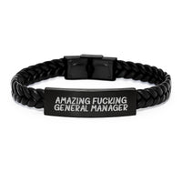 Load image into Gallery viewer, General Manager Interlaced Leather Bracelet for Him Birthday Gift - Image 1