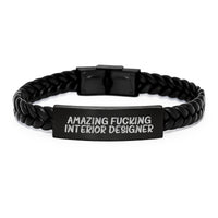 Load image into Gallery viewer, Interior Designer Interlaced Leather Bracelet for Him Birthday Gift - Image 1