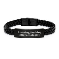 Load image into Gallery viewer, Microbiologist Keepsake Leather Bracelet for Him Birthday Gift - Image 1