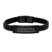 Load image into Gallery viewer, Funny Gifts for Nurse Practitioner, Nurse Practitioner Interlaced Leather Bracelet, Graduation Unique Gift from Friends - Image 1