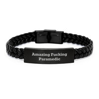 Load image into Gallery viewer, Birthday Gift Paramedic Leather Bracelet for Her – Fucking Paramedic - Image 1