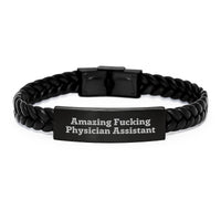 Load image into Gallery viewer, Physician Assistant Keepsake Bold Leather Bracelet for Him Birthday Gift - Image 1
