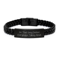 Load image into Gallery viewer, Dentist Keepsake Interlaced Leather Bracelet for Him Birthday Gift - Image 1