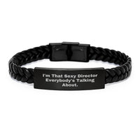 Load image into Gallery viewer, Director Keepsake Interlaced Leather Bracelet for Him Birthday Gift - Image 1