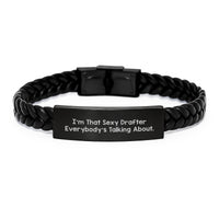 Load image into Gallery viewer, Drafter Interlaced Leather Bracelet Keepsake Birthday Gift for Him - Image 1