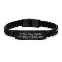 Load image into Gallery viewer, Engineer Keepsake Interlaced Leather Bracelet for Him Birthday Gift - Image 1