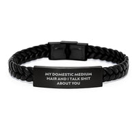 Load image into Gallery viewer, Funny Quote Interlaced Leather Bracelet Gifts for Domestic Medium Hair Graduation, Gifts from Friends, Gifts for Domestic Medium Hair - Image 1
