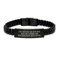 Load image into Gallery viewer, Gifts for Web Developers - Unique Web Developer Leather Bracelet, Funny Hot Web Developer Gift, Graduation Unique Gifts for Men - Image 1