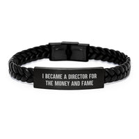 Load image into Gallery viewer, Unique Gifts from Friends, Inspirational Director Quotes, Interlaced Leather Bracelet for Graduation Unique Gifts, Director Appreciation, Men, Gifts for Director - Image 1