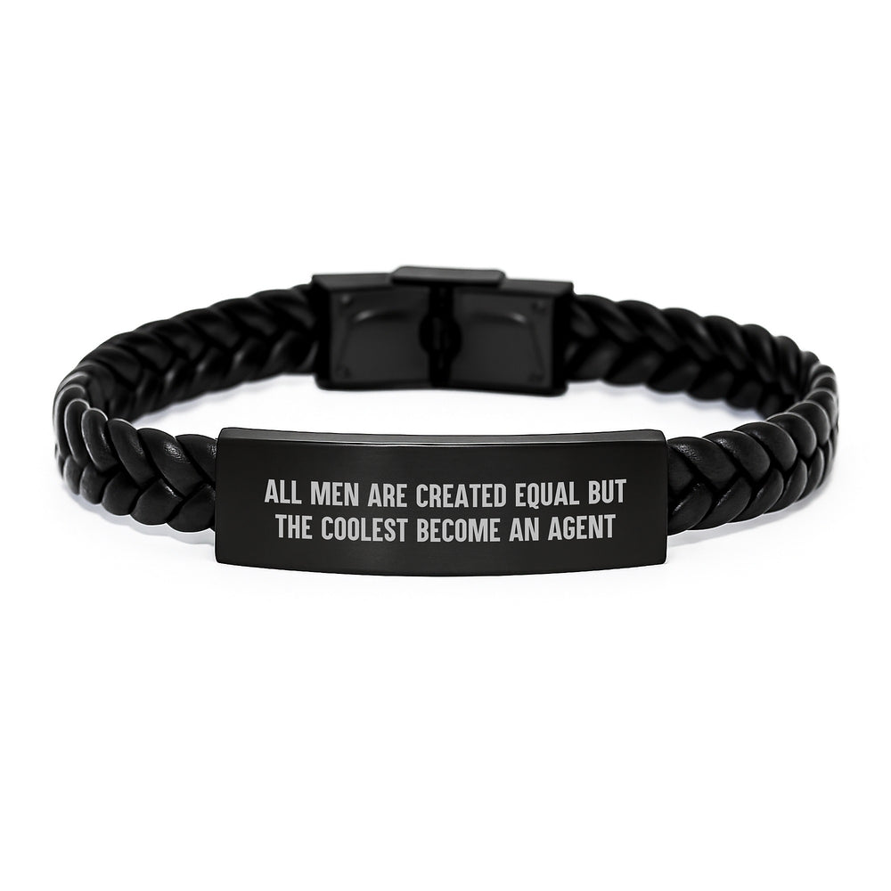 Funny Agent Quote Interlaced Leather Bracelte for Agent Gifts, Gifts from Men, Gifts for Agent, Graduation Unique Gifts - Image 1