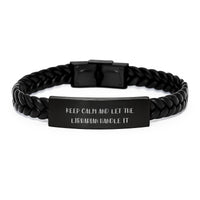 Load image into Gallery viewer, Funny Librarian Quote Interlaced Leather Bracelet Gifts for Librarian Friends Birthday Unique Presents from Family - Image 1