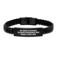 Load image into Gallery viewer, Stepmom Gifts, Funny Quote Interlaced Leather Bracelet, Birthday Unique Gifts from Men to Women, Stepmom Love and Appreciation - Image 1