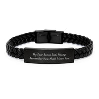 Load image into Gallery viewer, Christmas Unique Gifts for Bonus Dad, Funny Bonus Dad Quotes Interlaced Leather Bracelet, Gifts from Dad to Bonus Dad - Image 1
