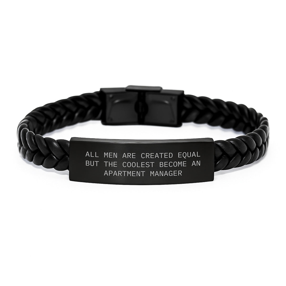 Funny Quote Apartment Manager Gifts, Unique Interlaced Leather Bracelet for Men, Christmas Unique Presents from Friends, Family or Coworkers for Him - Image 1