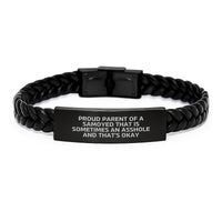 Load image into Gallery viewer, Samoyed Dog Gifts: Funny Quote Interlaced Leather Bracelet for Proud Parents, Gifts from Friends, Coworkers, or Family for Samoyed Dog Lovers, Graduation Unique Gifts for Men, Women - Image 1
