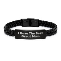 Load image into Gallery viewer, I Have The Best Great Mum Interlaced Leather Bracelet, Unique Mum Christmas Unique Gifts from Family, Great Mum Interlaced Leather Bracelet for Mum - Image 1
