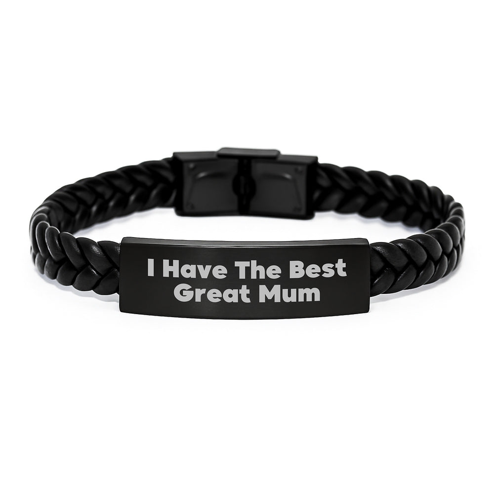 I Have The Best Great Mum Interlaced Leather Bracelet, Unique Mum Christmas Unique Gifts from Family, Great Mum Interlaced Leather Bracelet for Mum - Image 1