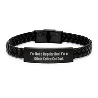 Load image into Gallery viewer, Funny Dilute Calico Cat Gifts - Interlaced Leather Bracelet for Dad - Gifts from Men to Family - Christmas Unique Presents - Image 1
